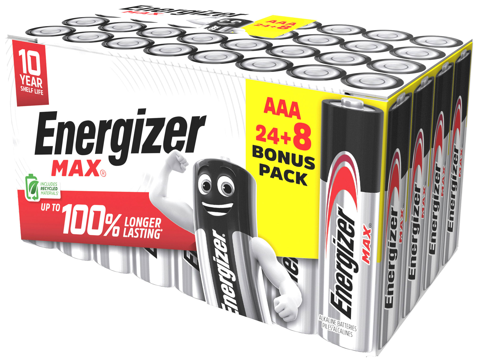Energizer - Pile Max AAA/LR03 x 28+8 sans risque pour vos appareils avec garantie 0 coulure