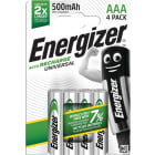 Energizer - Piles Rechargeables Energizer Universal AAA/LR03/LR3 500maAh pack de 4