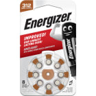 Energizer - Pile auditive Zinc air 312 x 8 performante pour appareils auditifs