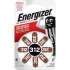 Energizer - Pile auditive Zinc air 312 x 8 performante pour appareils auditifs
