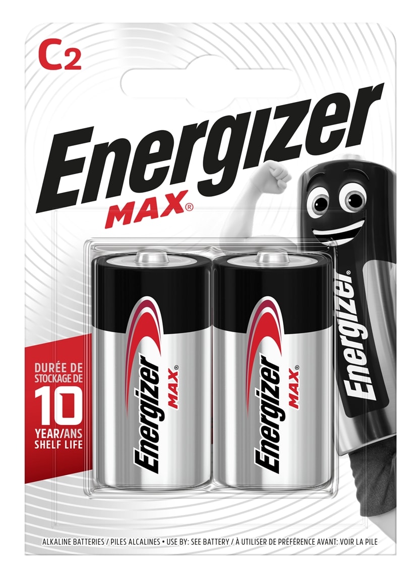 Energizer - Pile Max C x 2 sans risque pour vos appareils avec la garantie 0 coulure