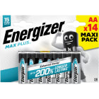 Energizer - Pile alcaline Max Plus AA/LR06 x 14 notre pile alc. qui dure le plus longtemps