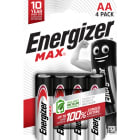 Energizer - Pile Max AA/LR06 x 4 sans risque pour vos appareils avec la garantie 0 coulure