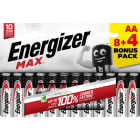 Energizer - Pile Max AA/LR06 x 8+4 sans risque pour vos appareils avec la garantie 0 coulure