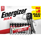 Energizer - Pile Max AAA/LR03 x 8 sans risque pour vos appareils avec la garantie 0 coulure
