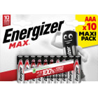 Energizer - Pile Max AAA/LR03 x 10 sans risque pour vos appareils avec la garantie 0 coulure