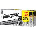 Energizer - Pile Alcaline AAA/LR3 x20 Energizer Everyday - Performance durable lot volume