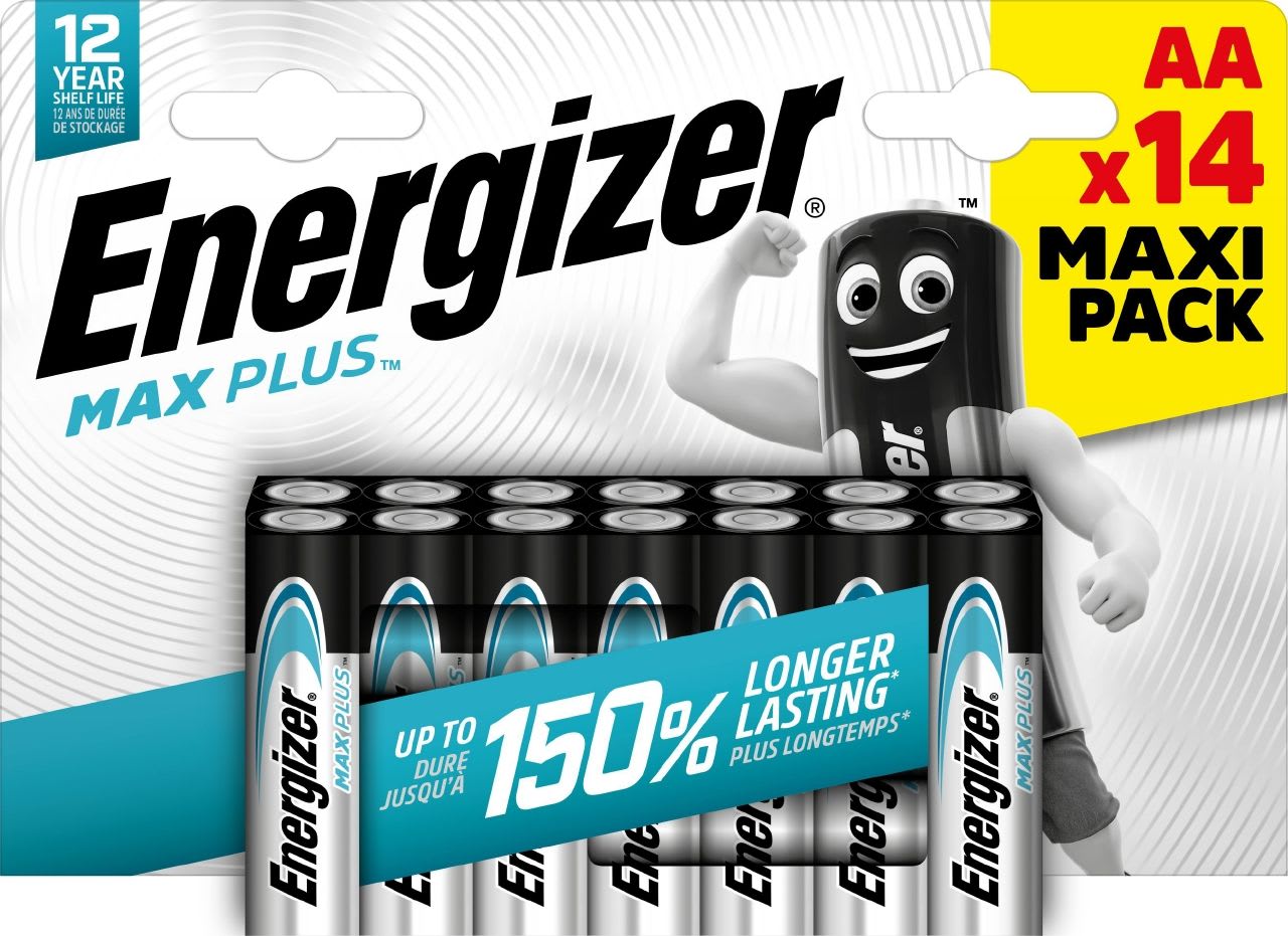 Energizer - Pile alcaline Max Plus AA/LR06 x 14 notre pile alc. qui dure le plus longtemps