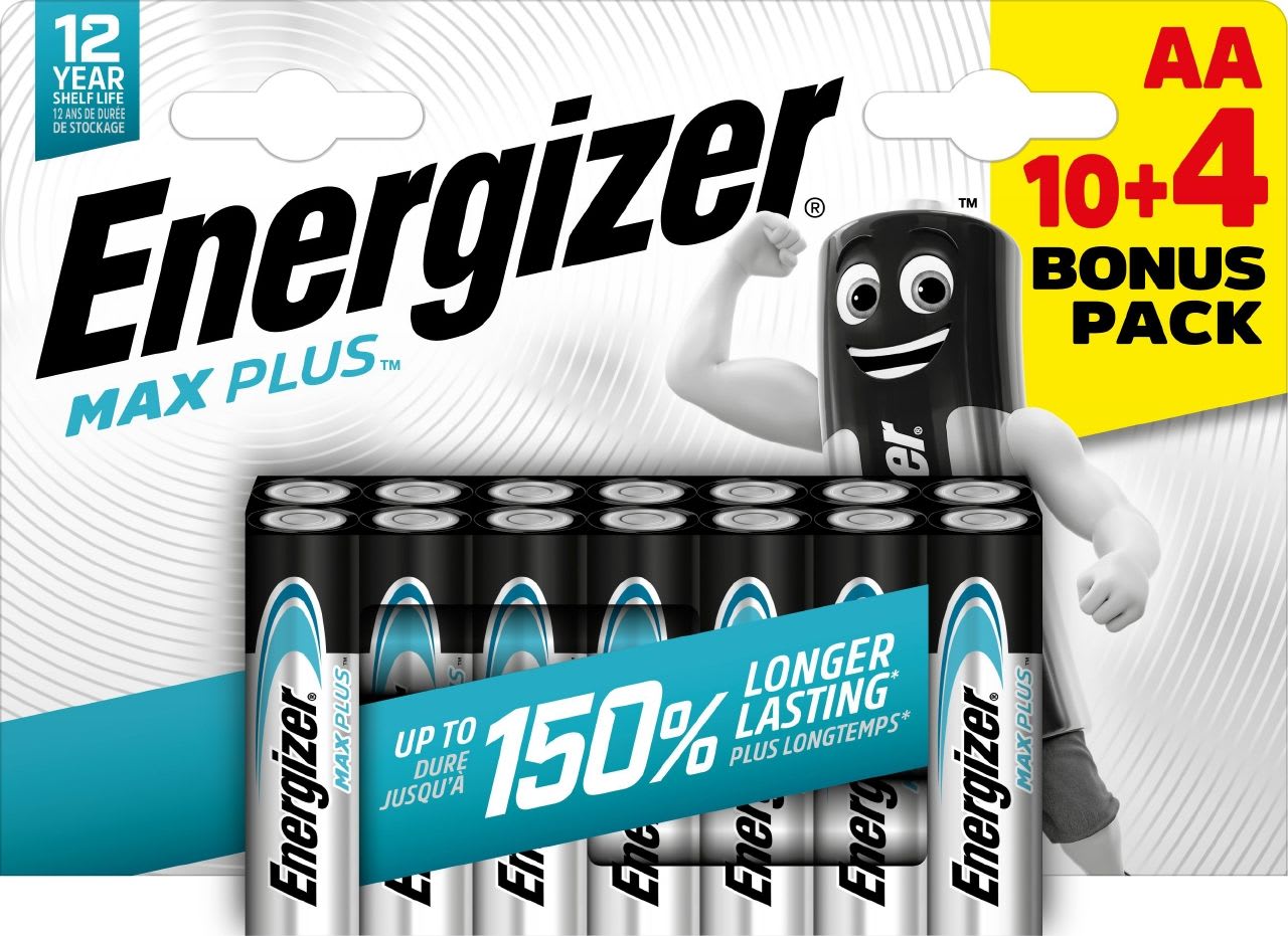 Energizer - Pile alcaline Max Plus AA/LR06 x 10+4 notre pile alc. qui dure le plus longtemps