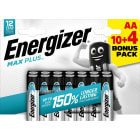 Energizer - Pile alcaline Max Plus AA x 10+4 notre pile alcaline qui dure le plus longtemps