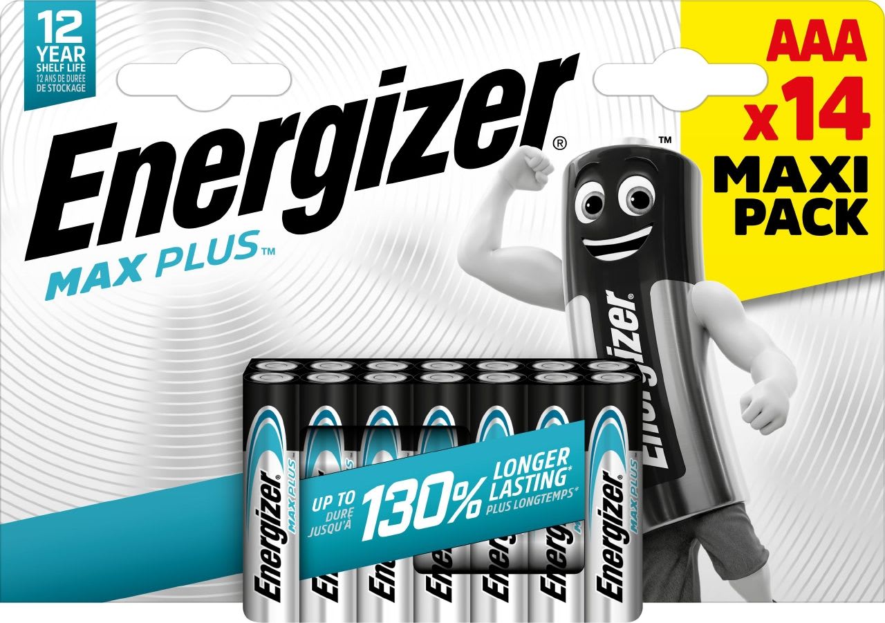 Energizer - Pile alcaline Max Plus AAA/LR03 x 14 notre pile alc. qui dure le plus longtemps