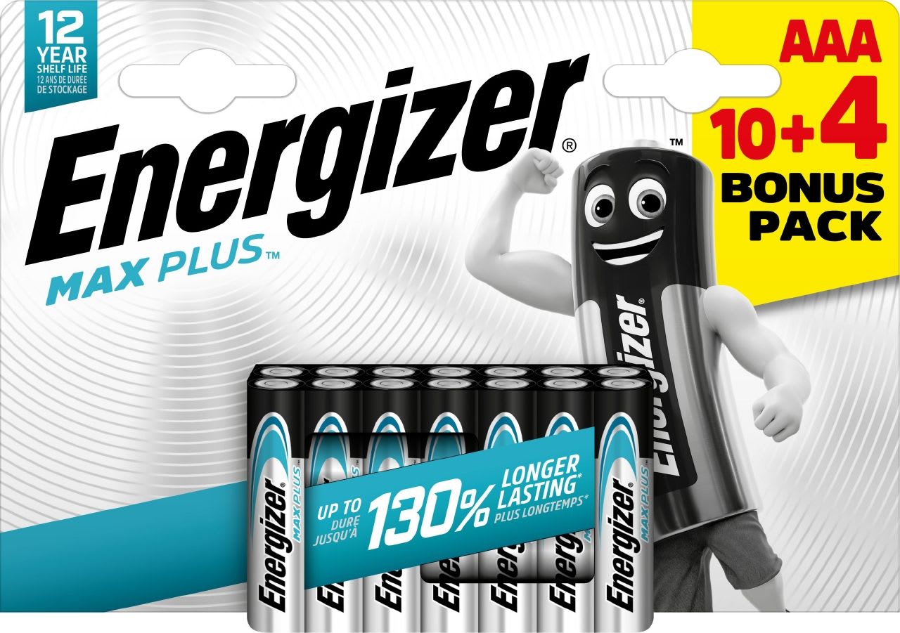Energizer - Pile alc. Max Plus AAA/LR03 x 10+4 notre pile alc. qui dure le plus longtemps