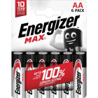 Energizer - Pile Max AA/LR06 x 6 sans risque pour vos appareils avec la garantie 0 coulure