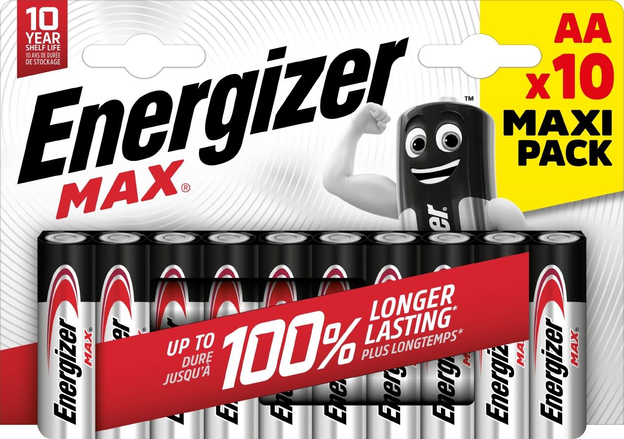 Energizer - Pile Max AA x 10 sans risque pour vos appareils avec la garantie 0 coulure