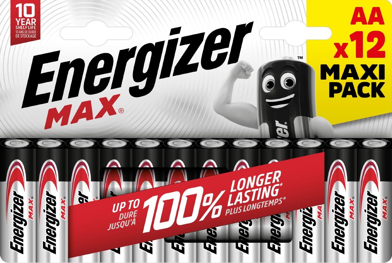 Energizer - Pile Max AA x 12 sans risque pour vos appareils avec la garantie 0 coulure
