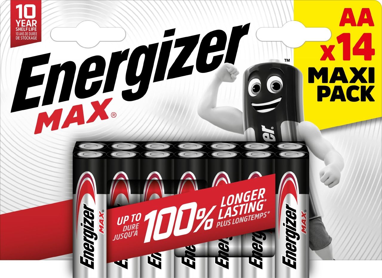 Energizer - Pile Max AA x 14 sans risque pour vos appareils avec la garantie 0 coulure