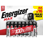 Energizer - Pile Max AA/LR06 x 16 sans risque pour vos appareils avec la garantie 0 coulure