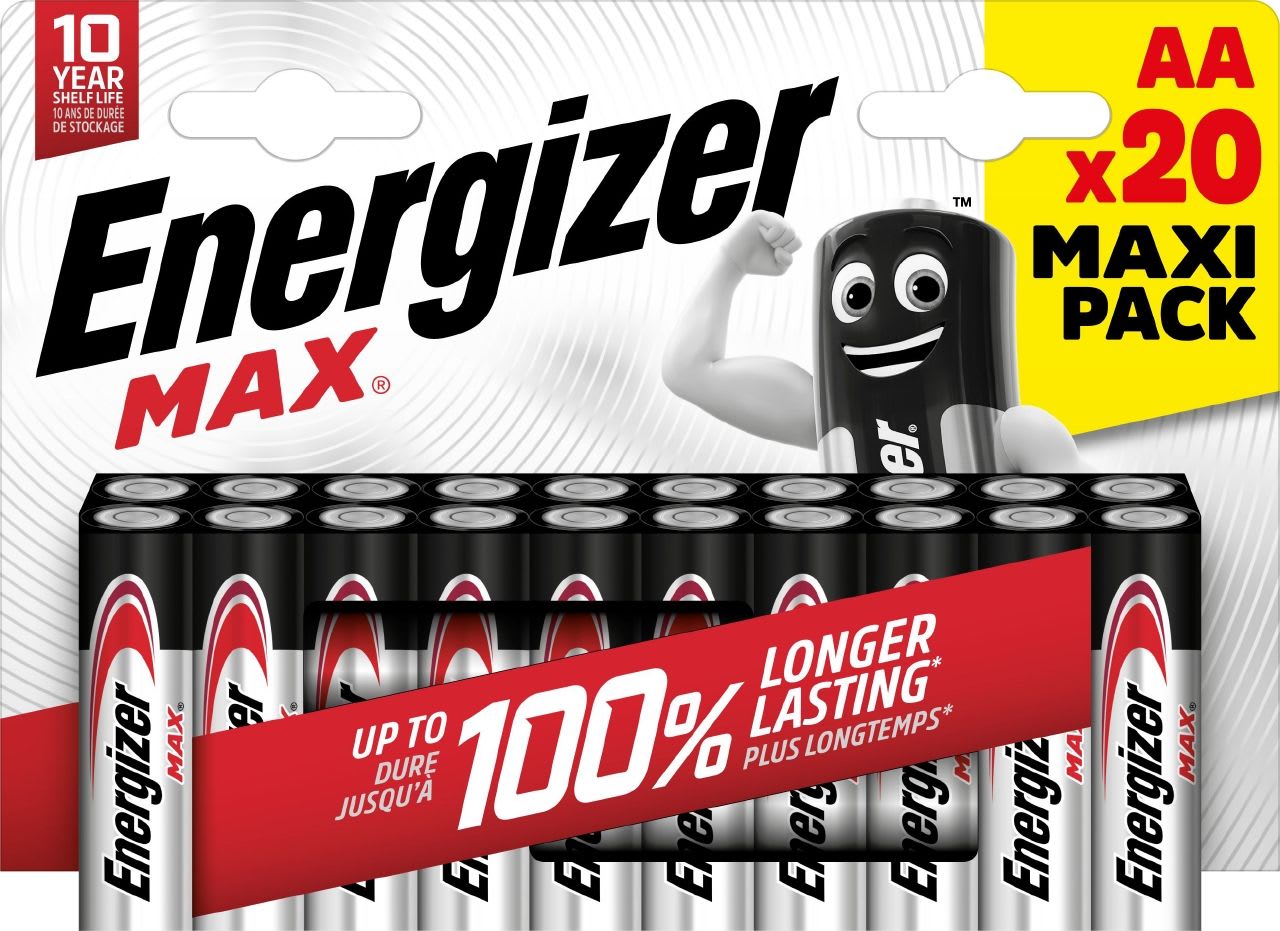 Energizer - Pile Max AA/LR06 x 20 sans risque pour vos appareils avec la garantie 0 coulure