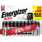 Energizer - Pile Max AA x 20 sans risque pour vos appareils avec la garantie 0 coulure