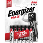 Energizer - Pile Max AAA x 6 sans risque pour vos appareils avec la garantie 0 coulure