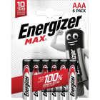 Energizer - Pile Max AAA/LR03 x 6 sans risque pour vos appareils avec la garantie 0 coulure