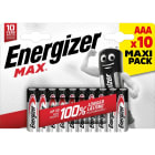 Energizer - Pile Max AAA x 10 sans risque pour vos appareils avec la garantie 0 coulure