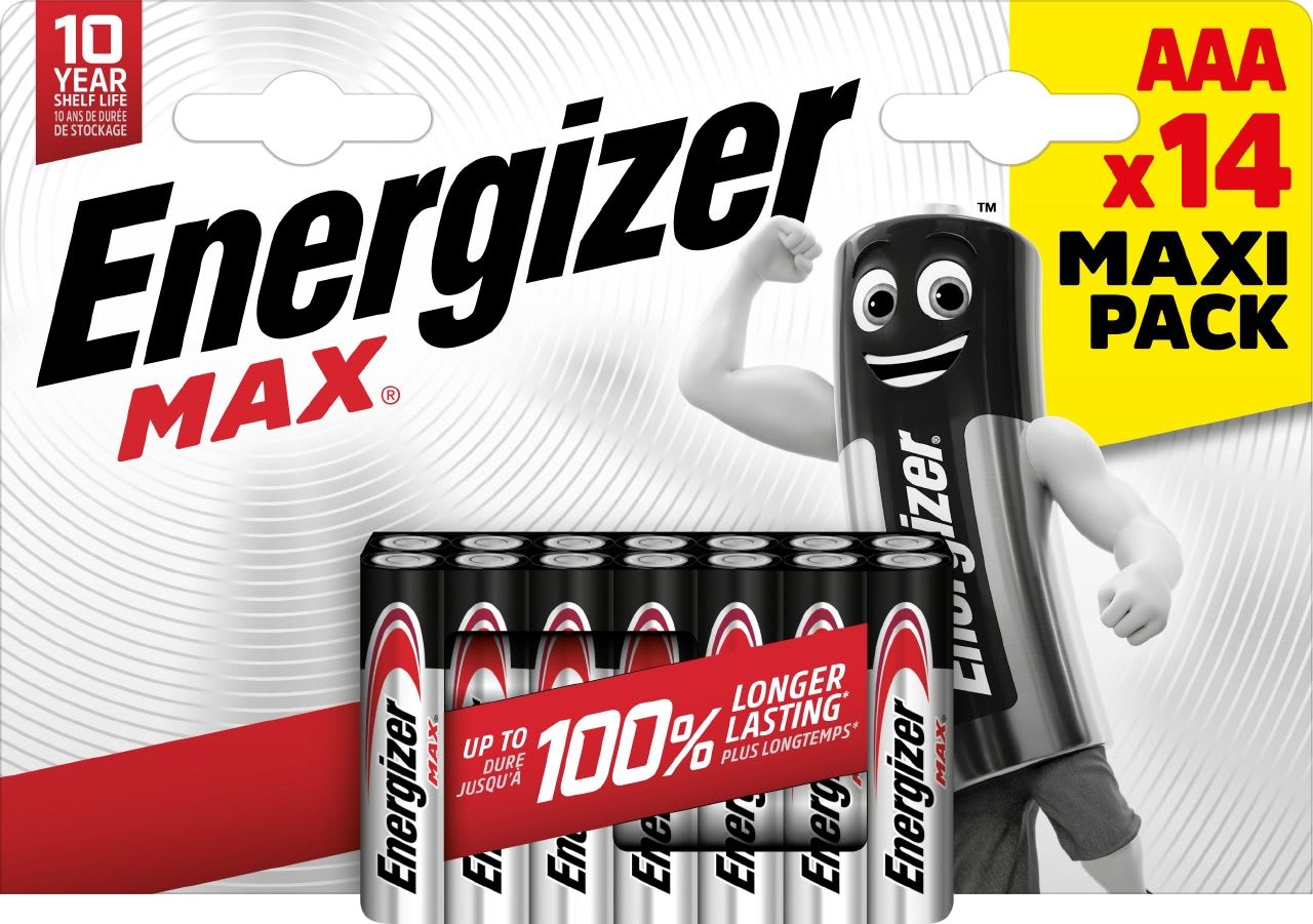 Energizer - Pile Max AAA x 14 sans risque pour vos appareils avec la garantie 0 coulure