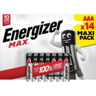 Energizer - Pile Max AAA x 14 sans risque pour vos appareils avec la garantie 0 coulure
