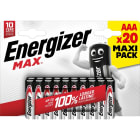 Energizer - Pile Max AAA/LR03 x 20 sans risque pour vos appareils avec la garantie 0 coulure