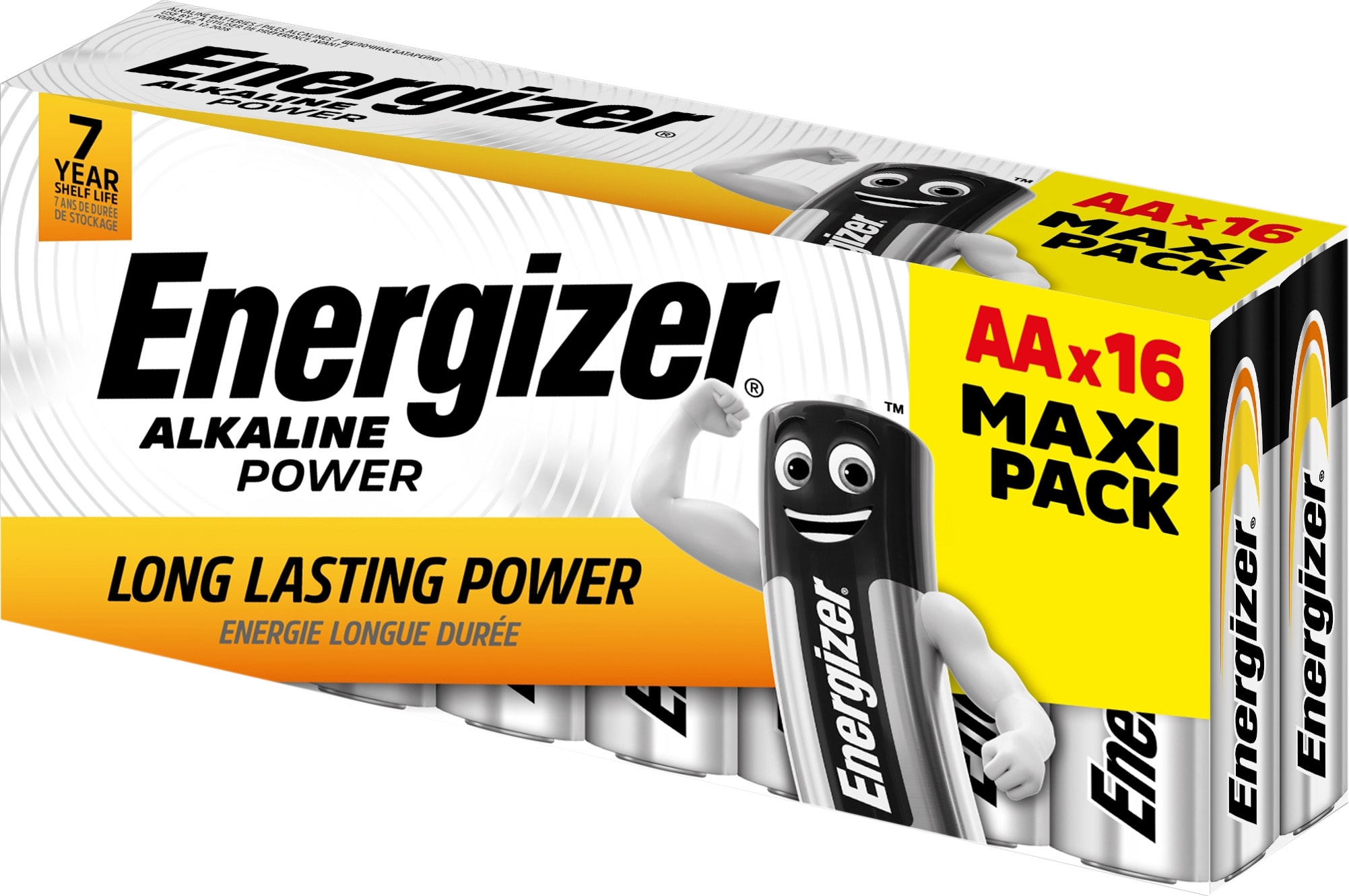 Energizer - Pile alcaline Power AA x 16 permet de conserver l'energie pendant 7 ans