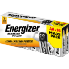 Energizer - Pile alcaline Power AA x 16 permet de conserver l'energie pendant 7 ans