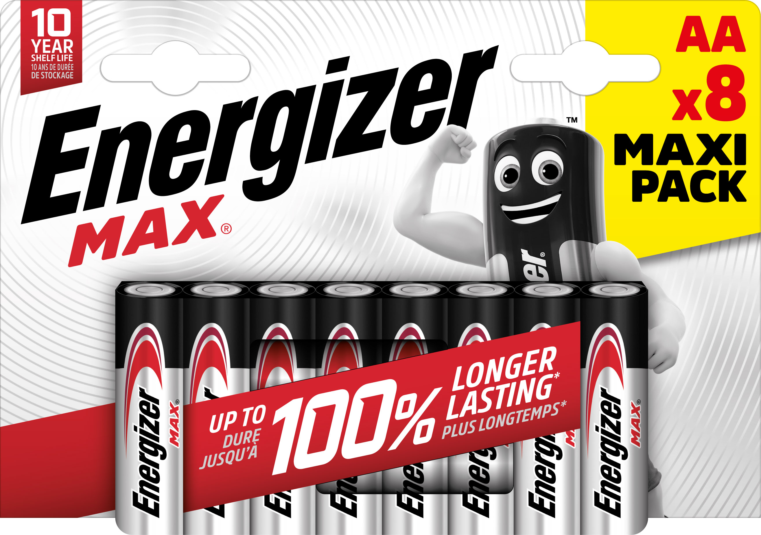 Energizer - Pile Max AA x 8 sans risque pour vos appareils avec la garantie 0 coulure