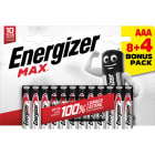 Energizer - Pile Max AAA x 8+4 sans risque pour vos appareils avec la garantie 0 coulure