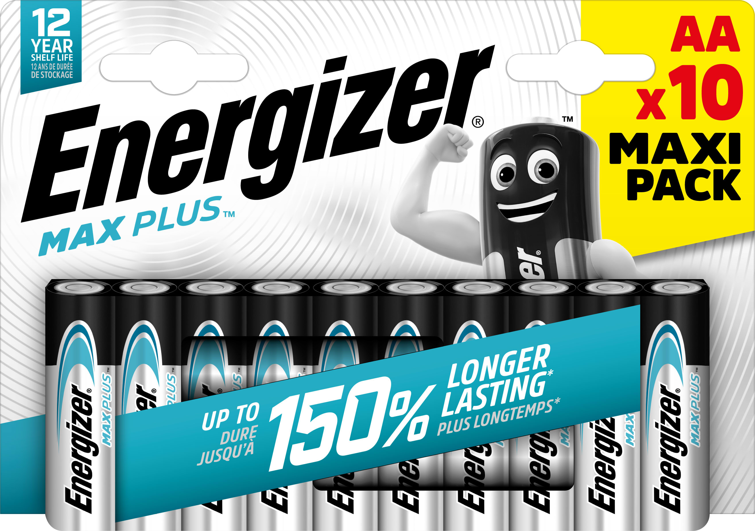 Energizer - Pile alcaline Max Plus AA x 10 notre pile alcaline qui dure le plus longtemps