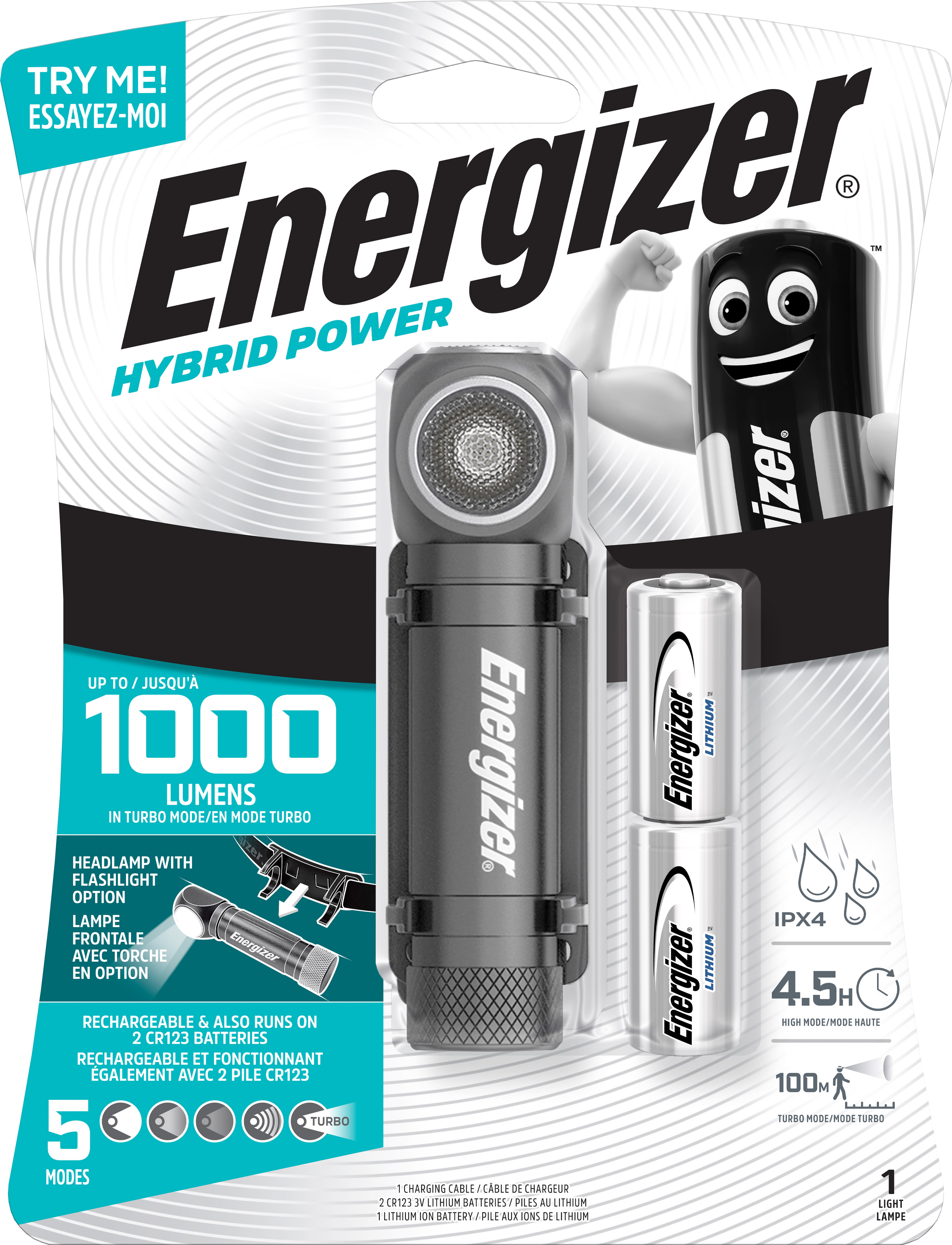 Energizer - Lampe Frontale-Torche Hybride pour un usage professionnel