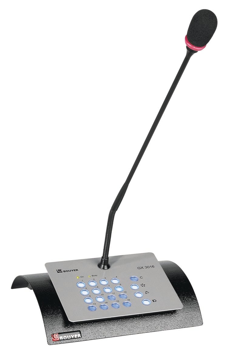 BOUYER - Pupitre microphone jusqu'à 16 zones d'appel