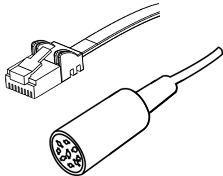 BOUYER - Cordon de liaison DIN 5 broches femelle vers RJ45 mâle