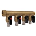 PB Tub - Col. à vannes R 3/4"MF-PER Ø16- 4 dériv. Racc. SERTIpress intégrés-Entraxe 50mm