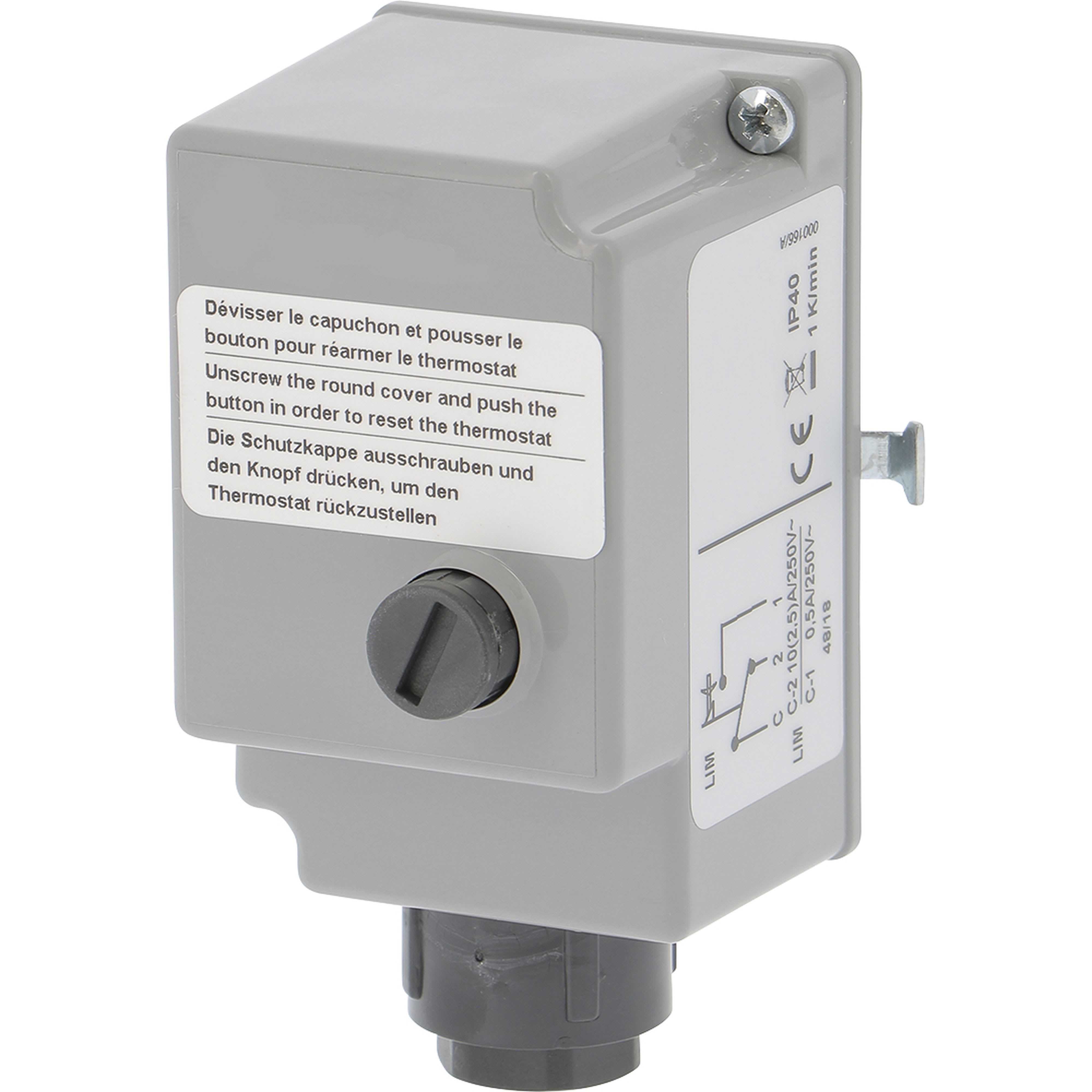 PB Tub - Aquastat de sécurité à réarmement manuel Préréglé à 60°C- Système DUANCE