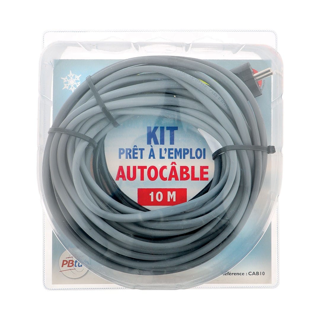 PB Tub - Kit 10 m Autocâble prêt à l'emploi IP54 Maintien hors-gel coupure auto. 5/8°C