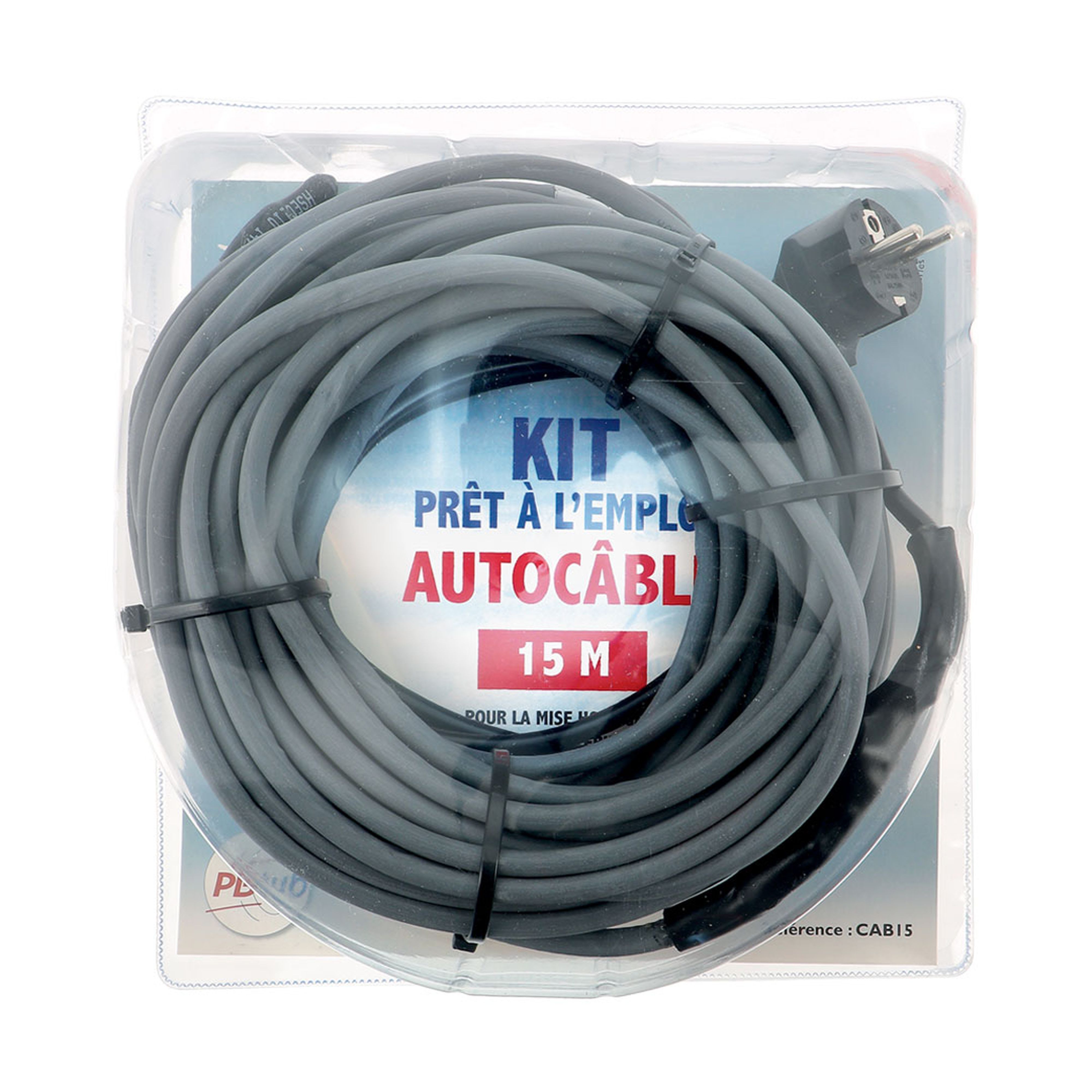 PB Tub - Kit 15 m Autocâble prêt à l'emploi IP54 Maintien hors-gel coupure auto. 5/8°C