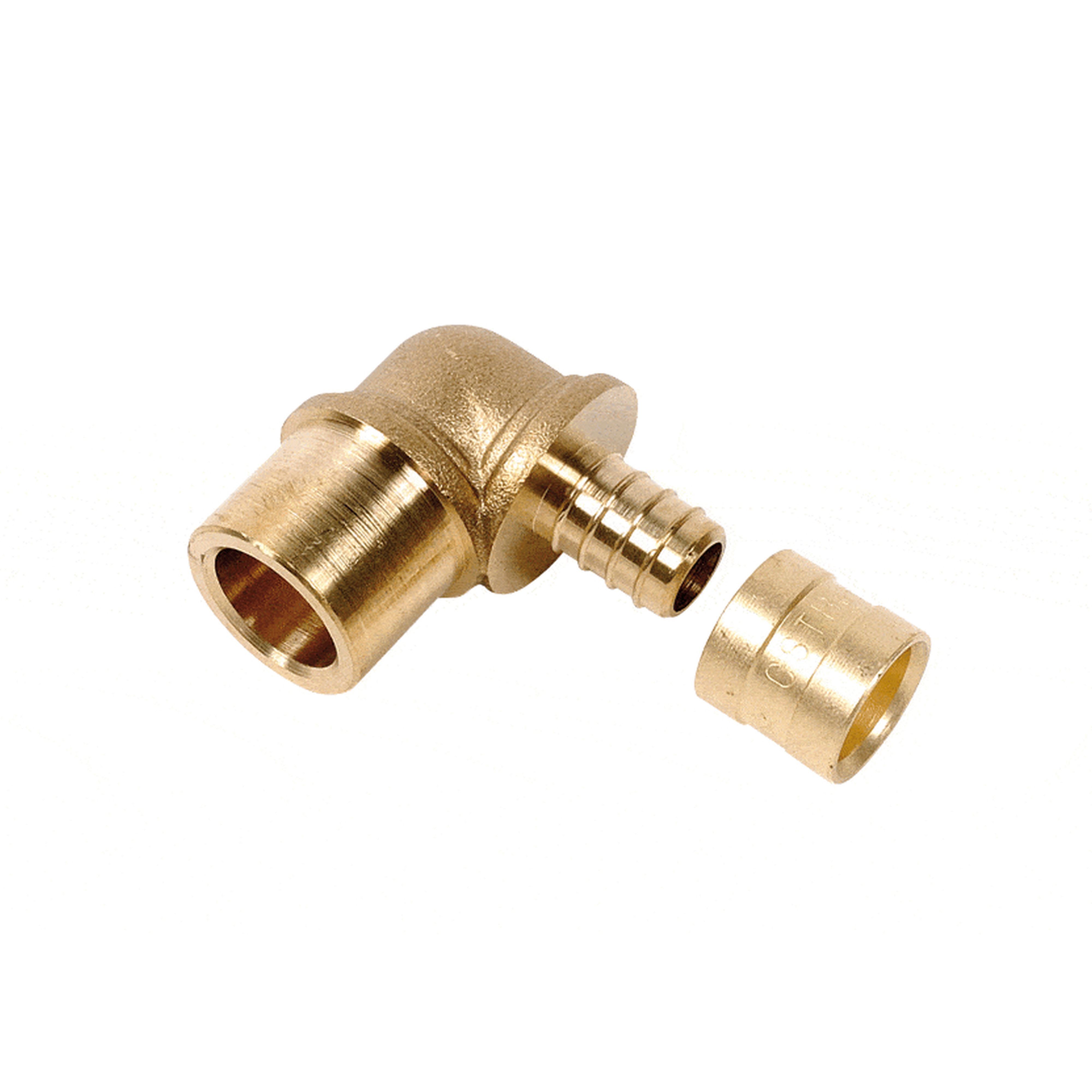 PB Tub - Coude 90° PER Ø 10x12 mm Cu. 14 mm Raccord à glissement laiton SERTIgliss