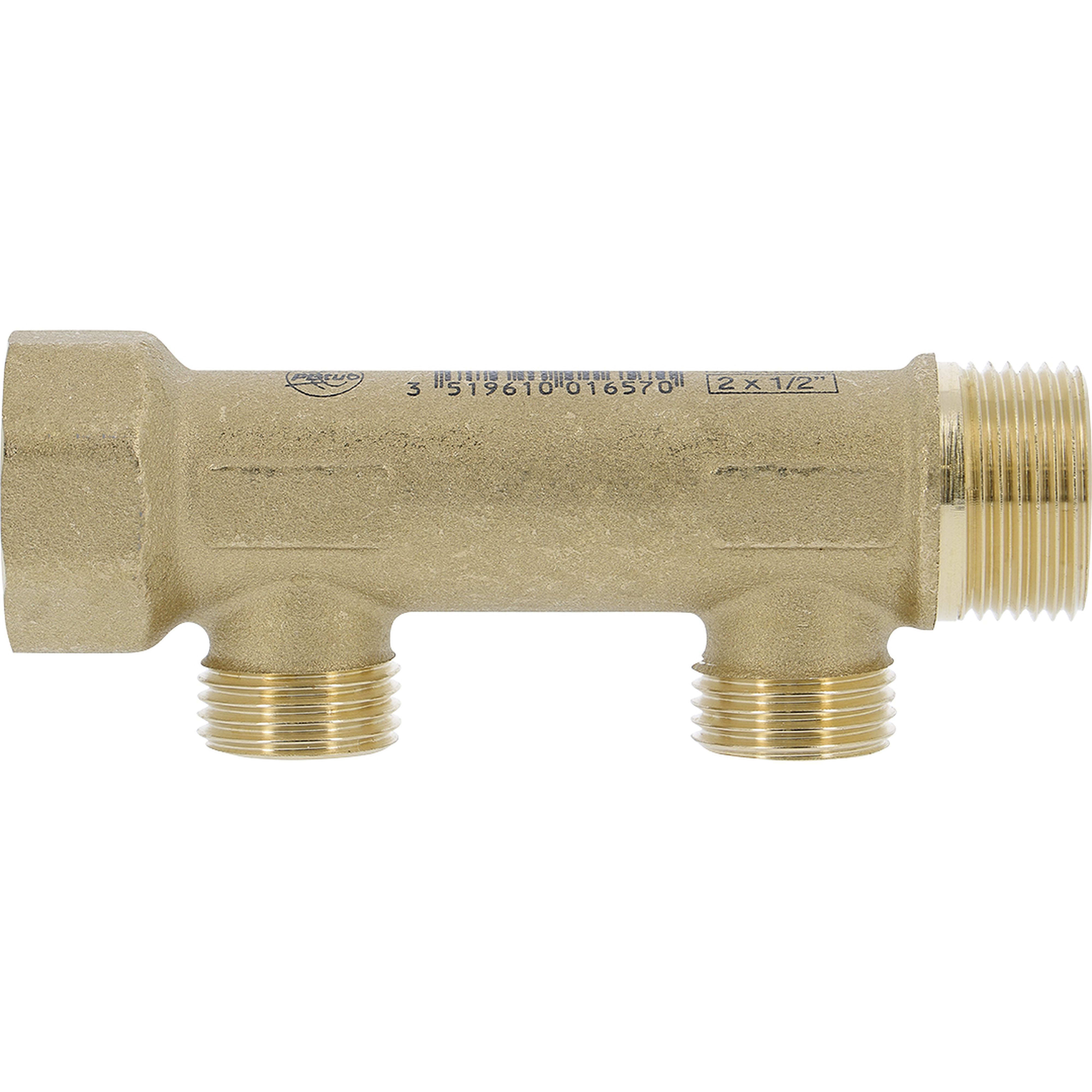 PB Tub - *Collecteur Eco-Conçu 3/4"-2 dériv. 1/2" Caleffi-Entraxe 50mm-Øcorps 24,5mm