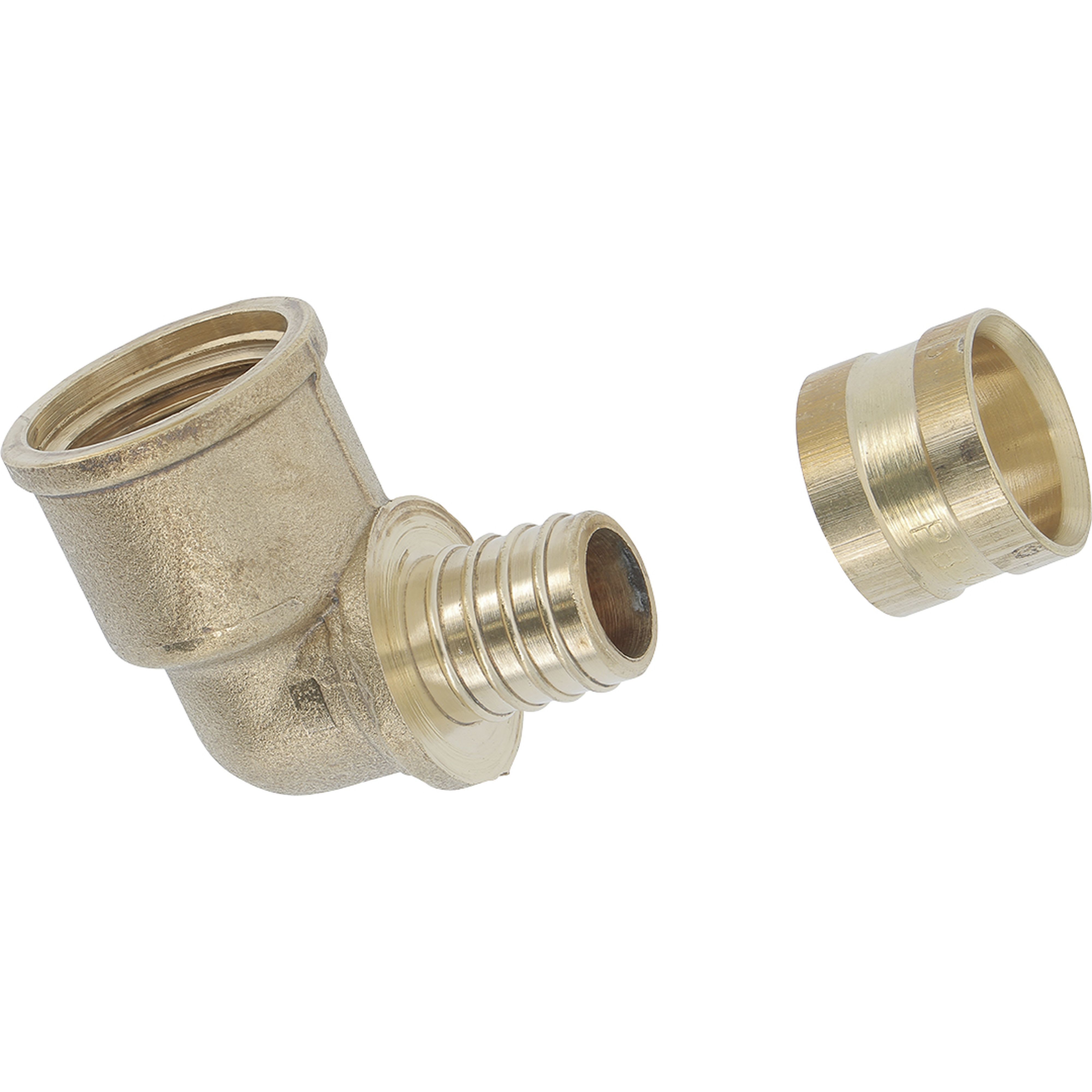 PB Tub - Coude Femelle 1/2"-PER Ø 16x20 mm Raccord à glissement laiton SERTIgliss