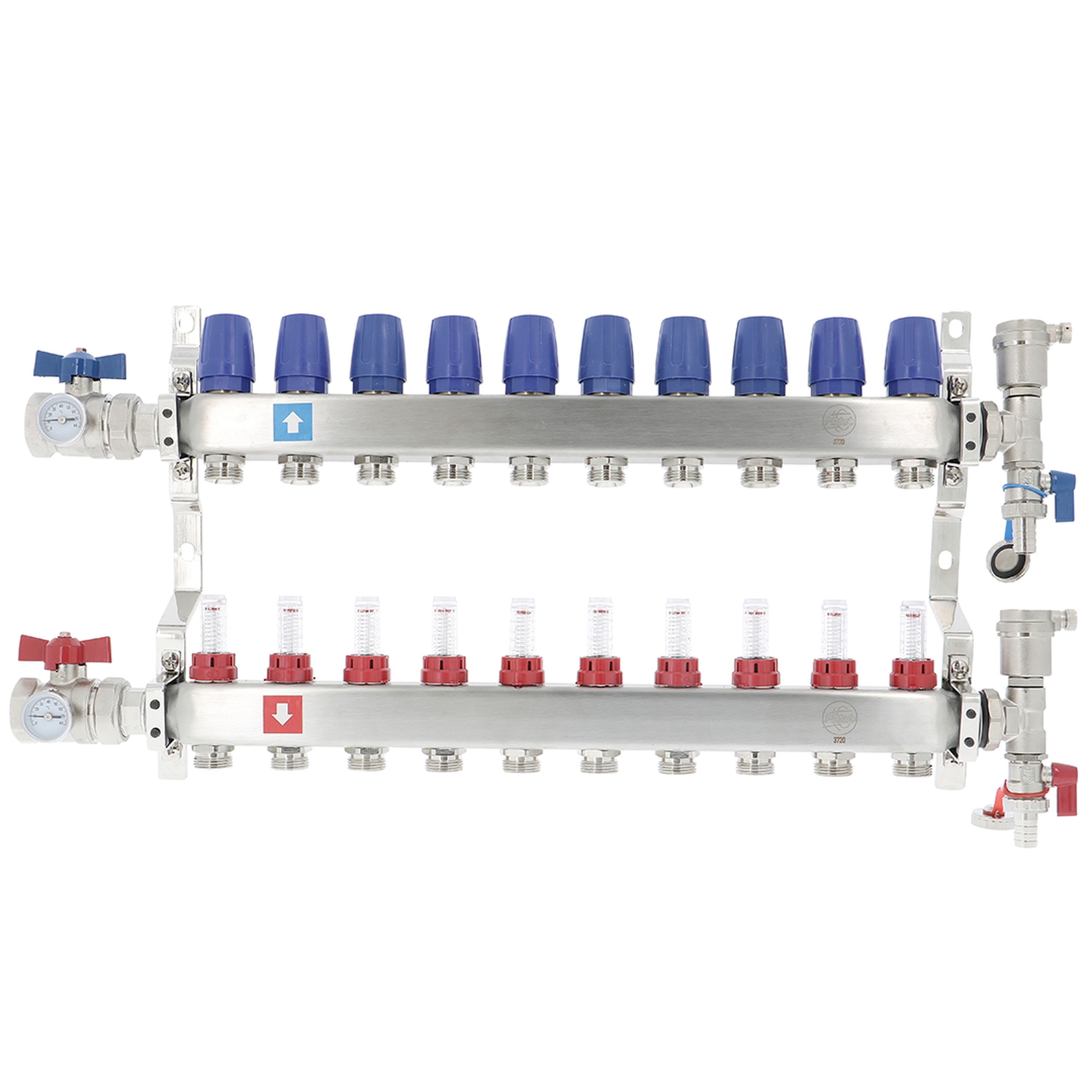 PB Tub - Collecteur DISTRINOX Ø 1"- 10 circuits Ensemble complet en Inox SS304