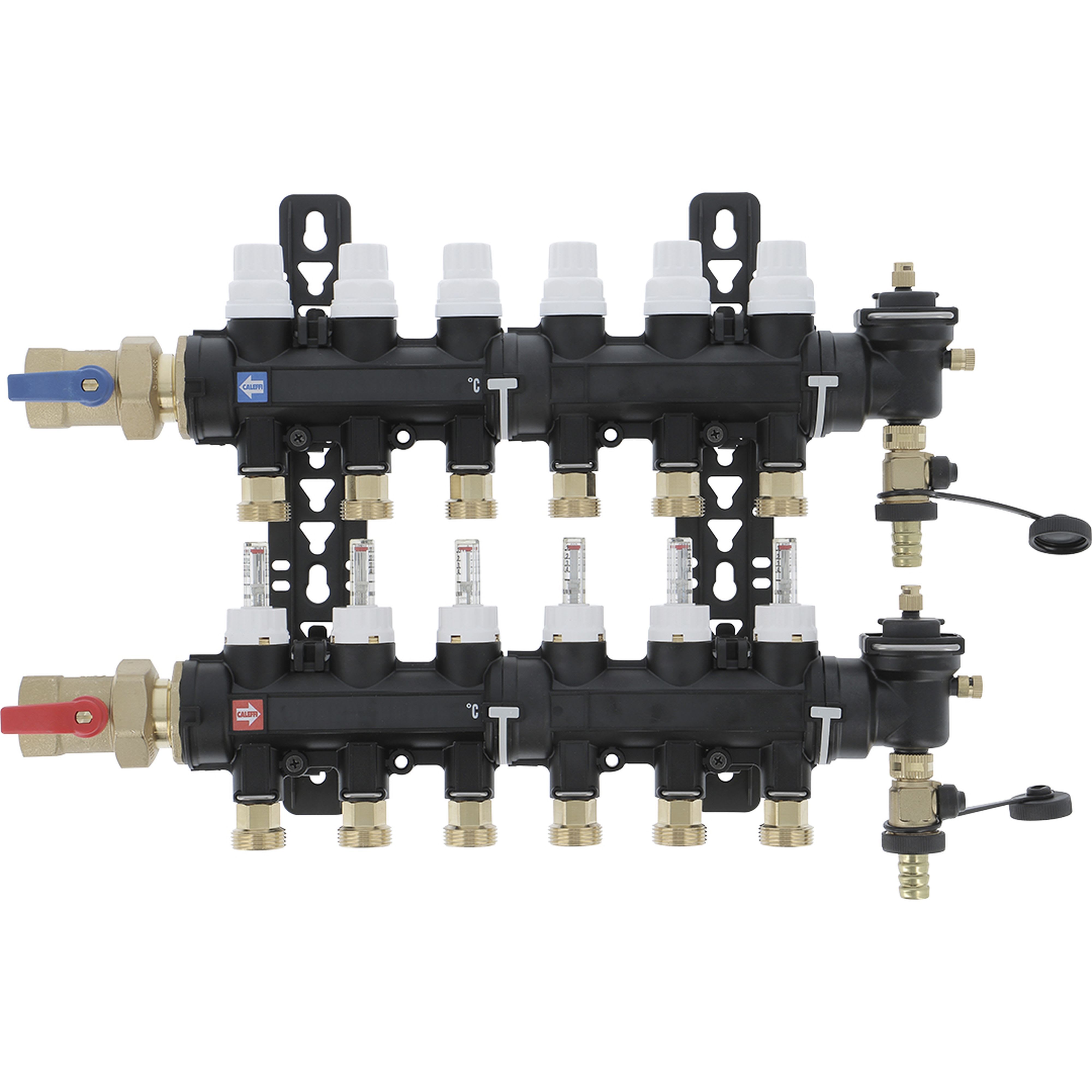PB Tub - Collect. HYDRONIC Ø1"-6 circuits *6716F1 Ensemble complet-Matériaux de Synthèse
