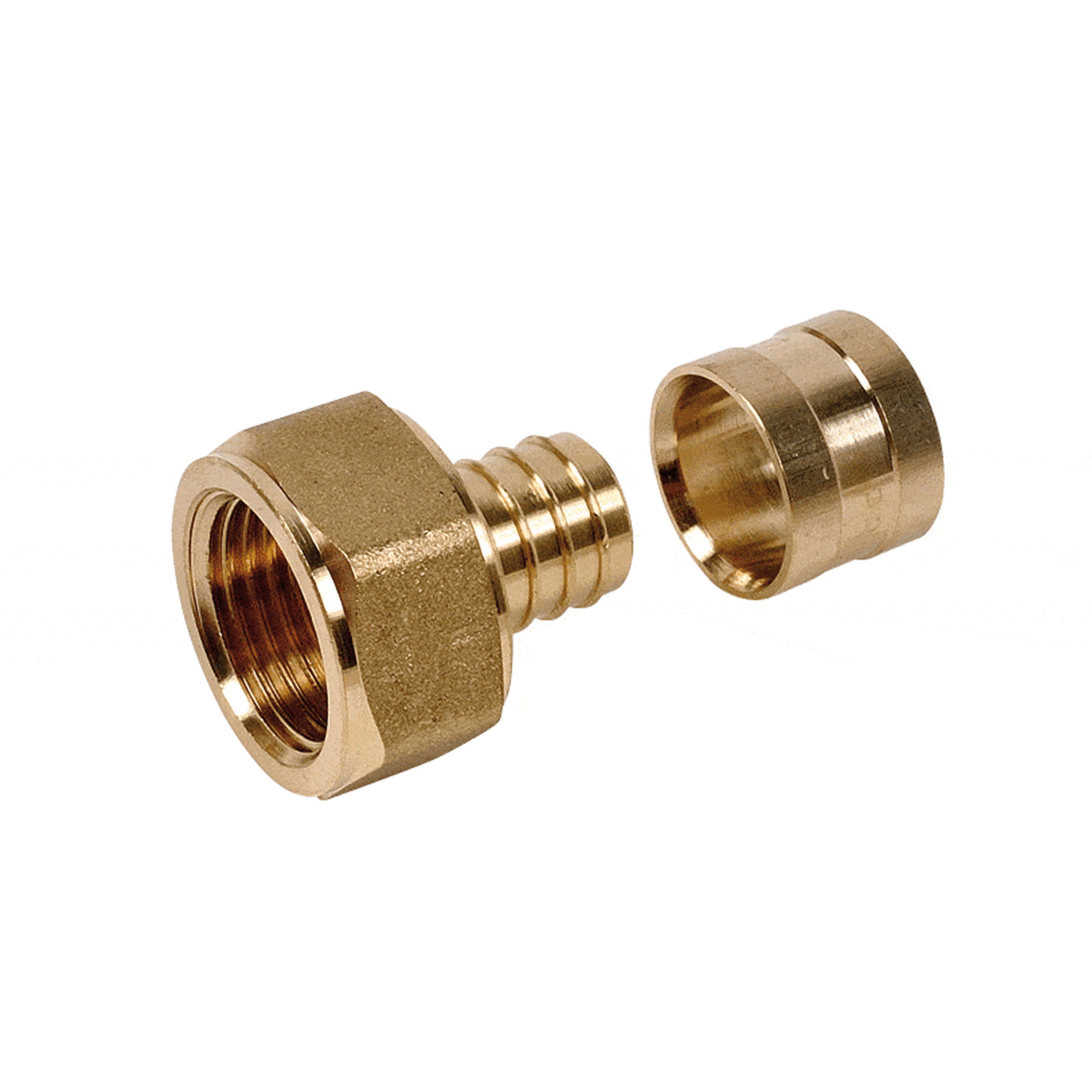 PB Tub - Femelle Fixe 1/2"- PER Ø 10x12 mm Raccord à glissement laiton SERTIgliss