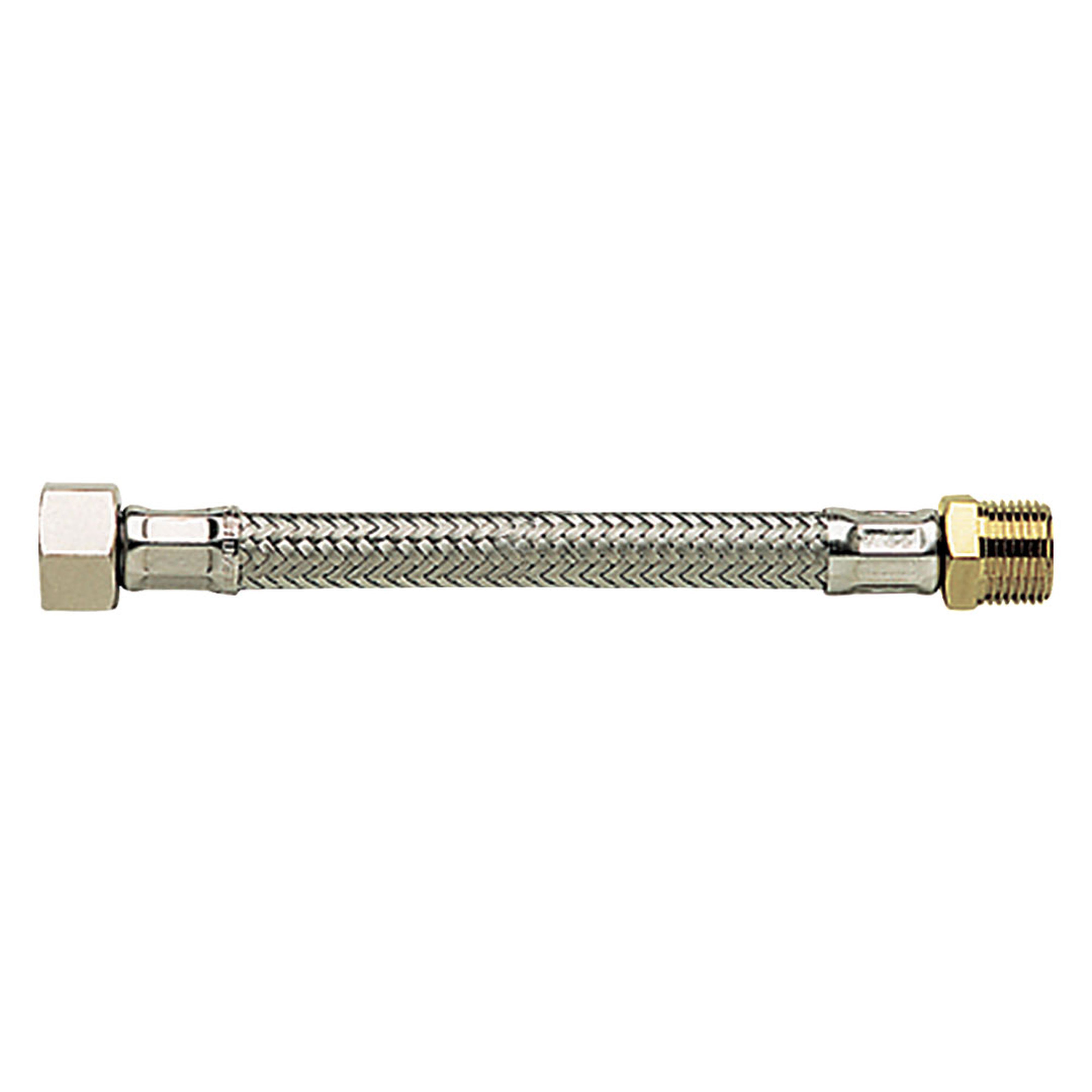 PB Tub - PBflex F3/8"-M1/2" 150mm-EPDMØ 8mm Tresse inox-4MS et QB