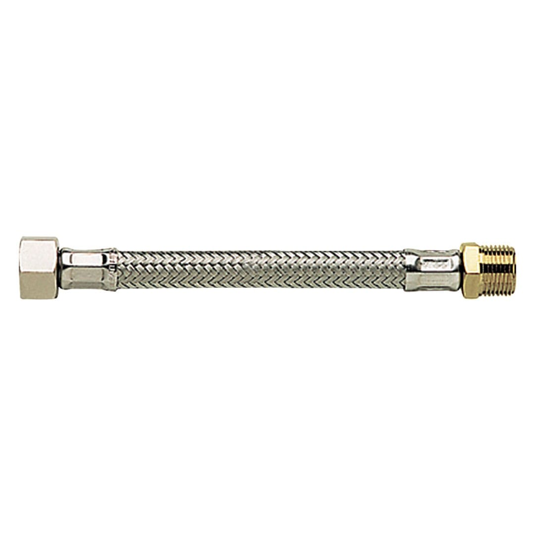 PB Tub - PBflex F3/8"-M1/2" 150mm-EPDMØ 8mm Tresse inox-4MS et QB