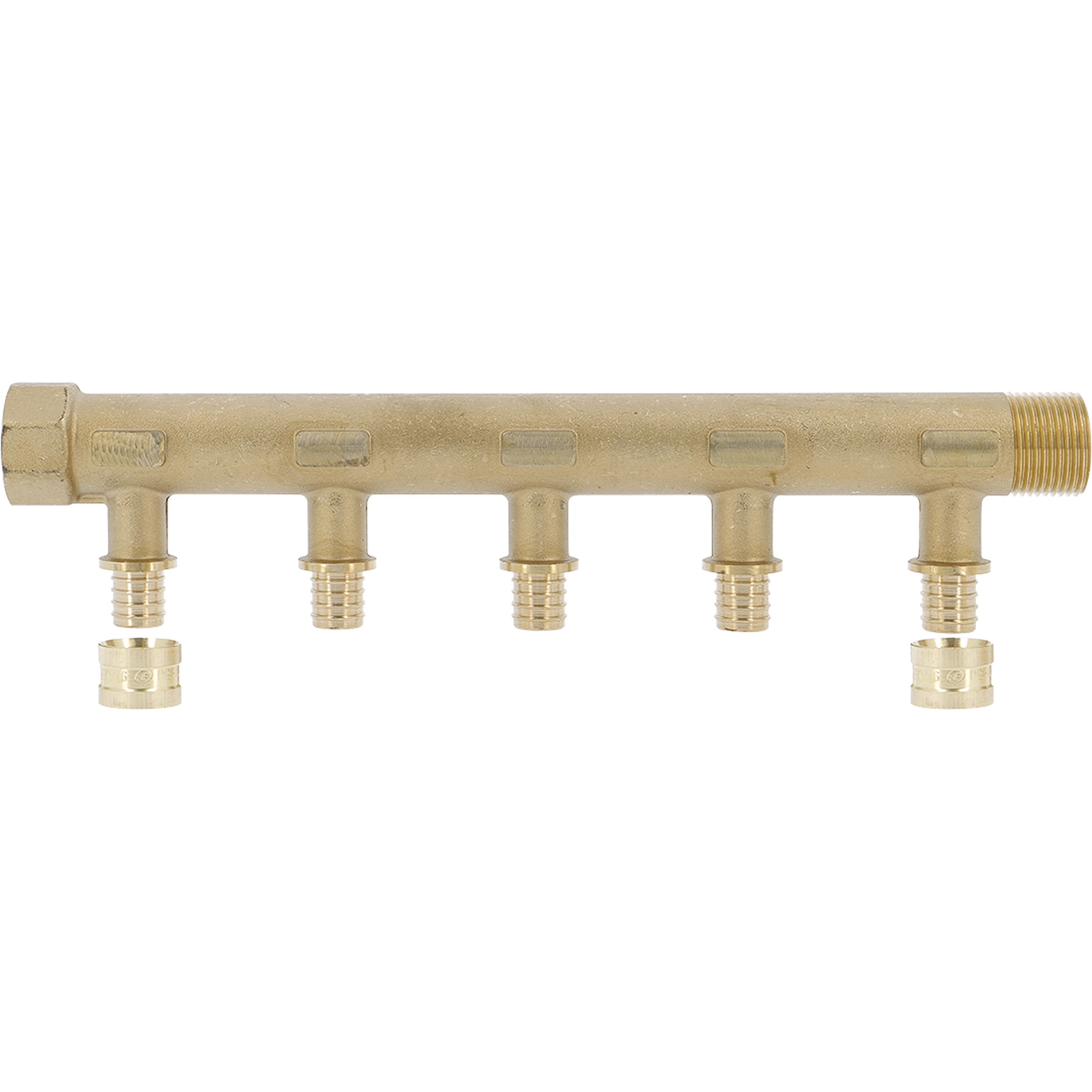 PB Tub - Collecteur G 3/4"-PER Ø12- 5 dériv. 1/2" Racc. SERTIgliss intégrés-Entraxe 50mm